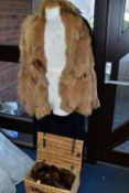 TWO VINTAGE JACKETS, to include a Kapalua Blue Fox Fur jacket, UK size 10, a Jindo black faux fur