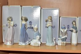 SIX LLADRO FIGURINES, five of which are boxed, comprising Cindy 5646, sculptor Juan Huerta, issued