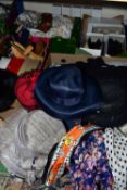SIX BOXES OF LADIES VINTAGE SHOES, SCARVES, HATS AND CLOTHING, to include fifteen pairs of ladies