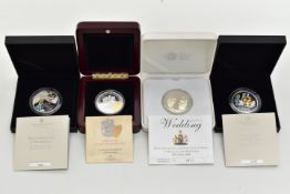 A SMALL BOX CONTAINING SILVER PROOF COINS, to include a William and Catherine 2011 Wedding Five