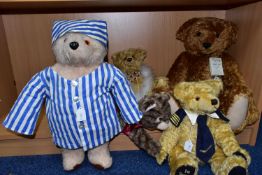 A GROUP OF TEDDY BEARS, comprising an Oldacre Bears limited edition 'Bobby's Girl' bear, with