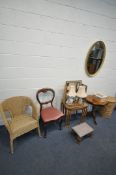 A SELECTION OF OCCASIONAL FURNITURE, to include a walnut nest of three tables, a cherrywood wine