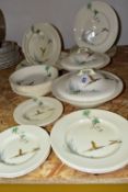 A ROYAL DOULTON 'THE COPPICE' PATTERN DINNER SET, comprising five dinner plates, two oval dinner
