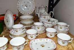 A FIFTY ONE PIECE WEDGWOOD 'BIANCA' R4499 PART DINNER SERVICE, printed 'Williamsburg Commemorative