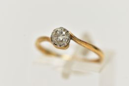 A SINGLE DIAMOND RING, a round brilliant cut diamond, approximate total diamond weight 0.40ct,