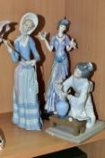 TWO LLADRO FIGURINES AND ONE OTHER, comprising 'Lady With Umbrella', 'Oriental Girl' 4840 and an
