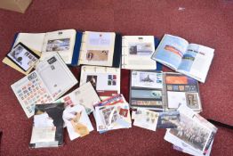 COLLECTION OF STAMPS IN SIX ALBUMS including a range of FDCs, a few GB Presentation packs with