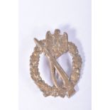 WWII ERA GERMAN INFANTRY ASSAULT BADGE, bronze in colour, this has a makers mark 'JFS' indicating it