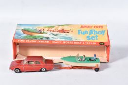 A BOXED DINKY TOYS FUN A'HOY GIFT SET, No.125, Ford Consul, No.130 in metallic wine red, with some