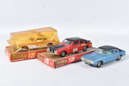 THREE DINKY TOYS 1/25 SCALE FORD CAPRI MODELS, unboxed No.2162, part boxed Rally Car, No.2214 and