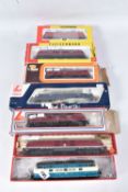 SEVEN BOXED HO GAUGE D.B. DIESEL LOCOMOTIVES, Fleischmann Class 218 (4236),Class 221 (x 3) (4235),