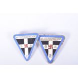 TWO WWII ERA NAT SOZ FRAUENSCHAFT PIN BADGES, these are women's staff members badges and have the