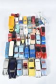 A QUANTITY OF UNBOXED AND ASSORTED PLAYWORN DINKY TOYS VEHICLES, to include Sunbeam Talbot Sports,