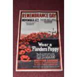 BRITISH LEGION REMEMBERENCE DAY POPPY APPEAL POSTERS, it is post WWI, circa 1925 and was produced in