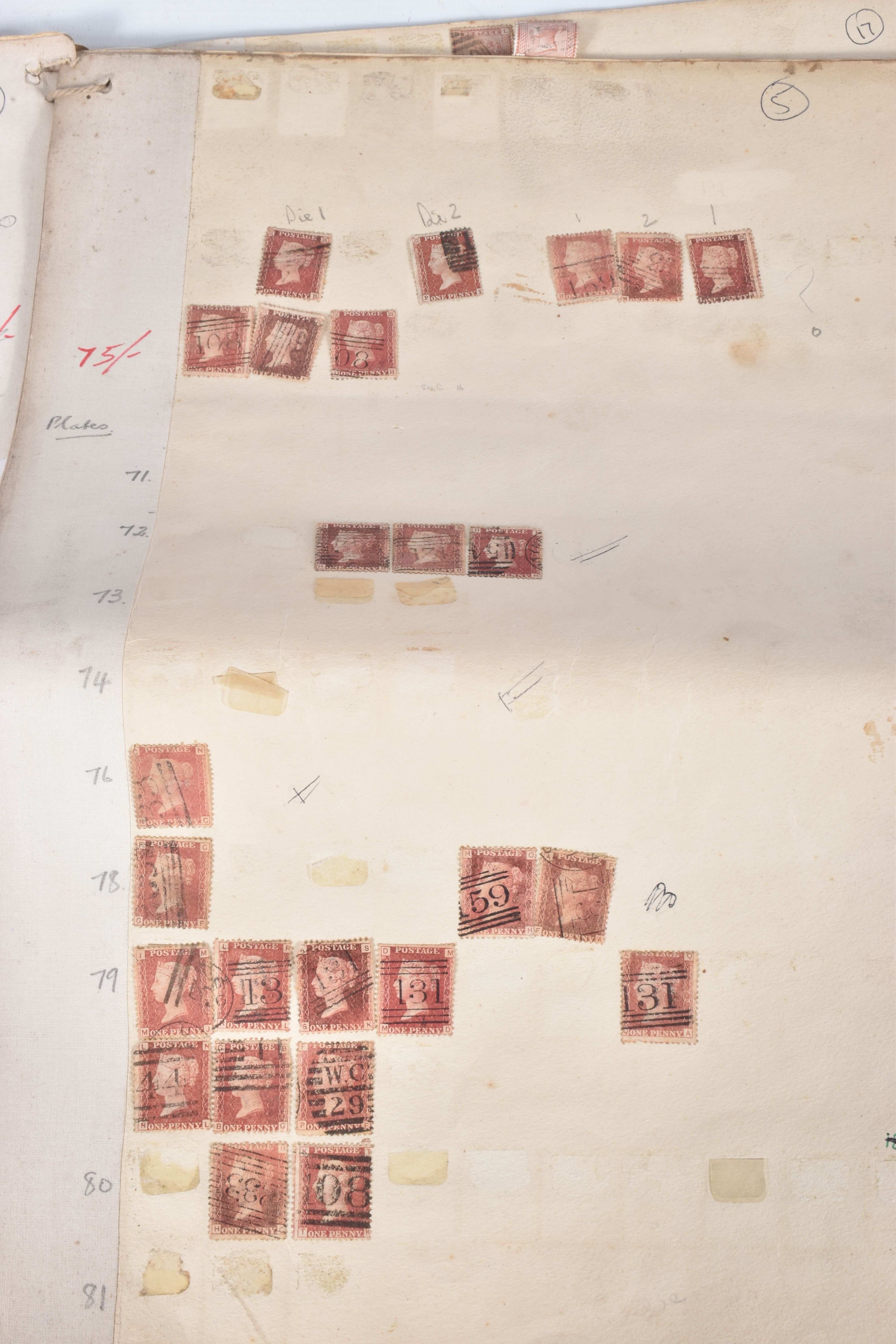 LARGE OLD FOLIO OF GB OLDER LOW VALUE USED STAMPS, main interest in approximately one hundred and - Image 4 of 9
