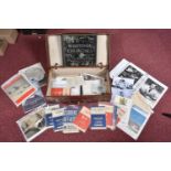 A SUITCASE CONTAINING WWII BOOKLETS, photographs and a boxed set of records containing speeches from