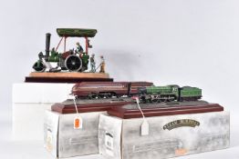 A PART BOXED JULIANA COLLECTION HAND FINISHED RESIN MODEL OF A STEAM ROLLER, part of flywheel has
