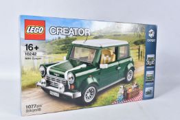 A FACTORY SEALED LEGO CREATOR EXPERT MINI COOPER, model no. 10242, 1077 pieces, never opened with