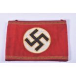 WWII GERMAN NAZI PARTY ARM BAND, this version was worn by a leader of a post like Zellen Waiter (