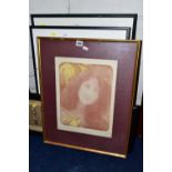 A SMALL QUANTITY OF PICTURES AND PRINTS ETC, to include a Edmond Aman-Jean (1858-1936) lithograph '