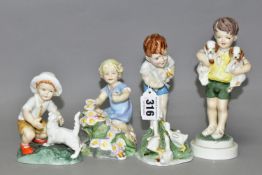 FOUR ROYAL WORCESTER FIGURES OF CHILDREN, modelled by F G Doughty, comprising Snowy 3457, May