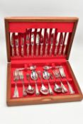 A 'FIRTH' STAINLESS STEEL AND EPNS CANTEEN SET, a forty four piece Kings pattern set, encased in a