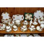 A COLLECTION OF ROYAL ALBERT 'OLD COUNTRY ROSES' PATTERN TEAWARES, comprising a teapot (marked as