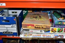A QUANTITY OF ASSORTED TOYS, GAMES AND PUZZLES, to include boxed Subbuteo Table Rugby