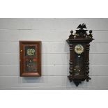 A LATE VICTORIAN WALNUT GUSTAV BECKER VIENNA WALL CLOCK, with a Roman numerals and signature, and