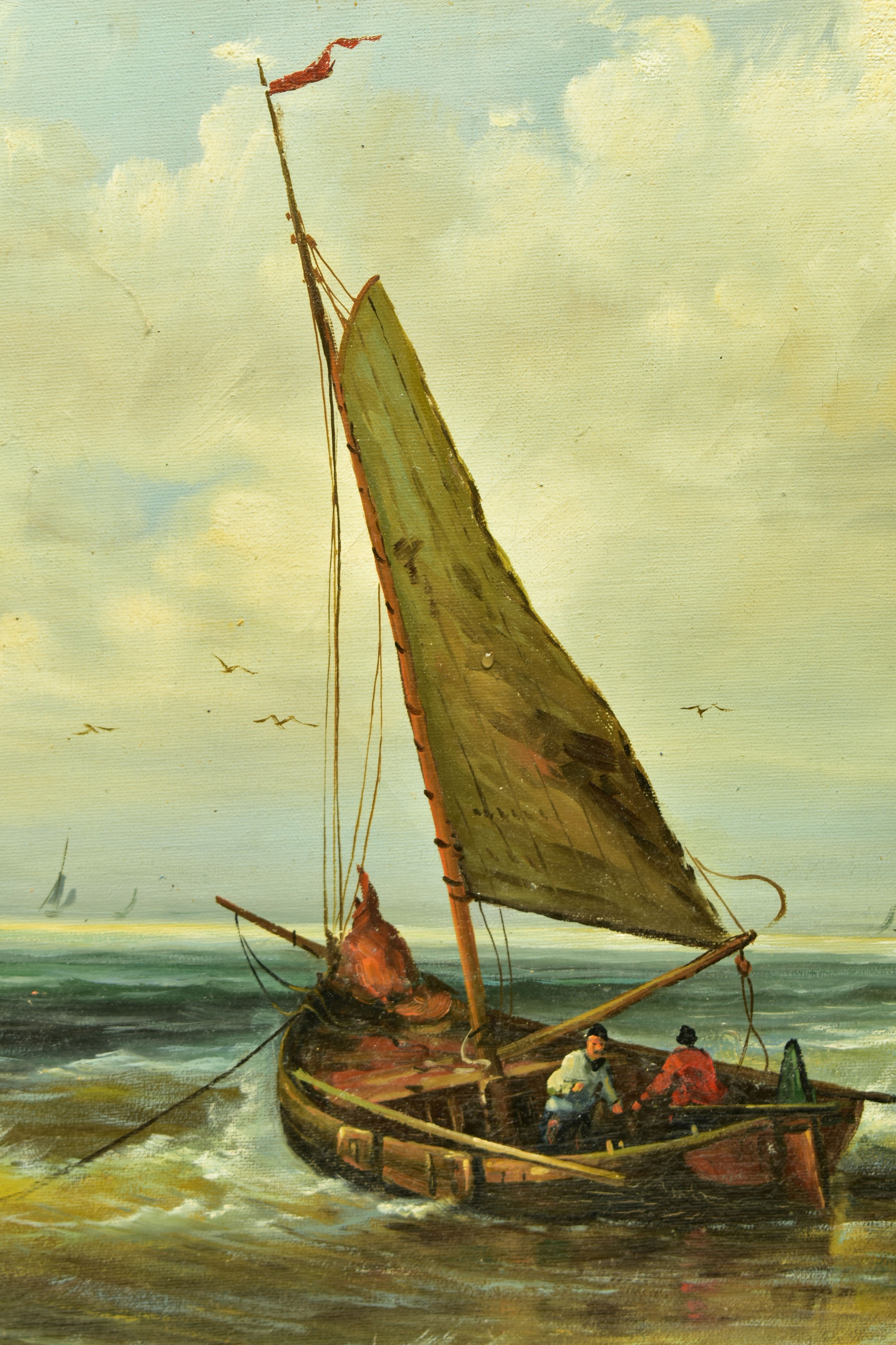 G MURPHY (20TH CENTURY) A NOSTALGIC MARITIME SCENE PAINTED IN A 19TH CENTURY STYLE, depicting - Image 3 of 7