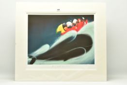 DOUG HYDE (BRITISH 1972) 'A WHALE OF A TIME', a signed limited edition print depicting dogs riding