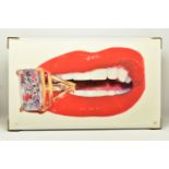 RORY HANCOCK (WELSH 1987) 'ROCK CANDY', a signed limited edition box canvas print of a mouth and a