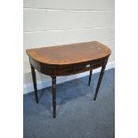 A GEORGIAN MAHOGANY AND ROSEWOOD CROSSBANDED CARD TABLE, with a double gate legs, the fold over