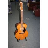 A CHRISTOPHER J ECCLESHAW CUSTOM D1334 12 STRING ACOUSTIC GUITAR Serial No 119 with solid spruce