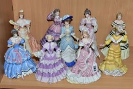 NINE WEDGWOOD FOR SPINK LIMITED EDITION BISQUE FIGURINES, comprising The Royal Wedding 1893 no