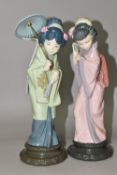 TWO LLADRO ORIENTAL STYLE FIGURES, comprising 'Oriental Spring' 4988 and 'Timid Geisha Girl' 4990