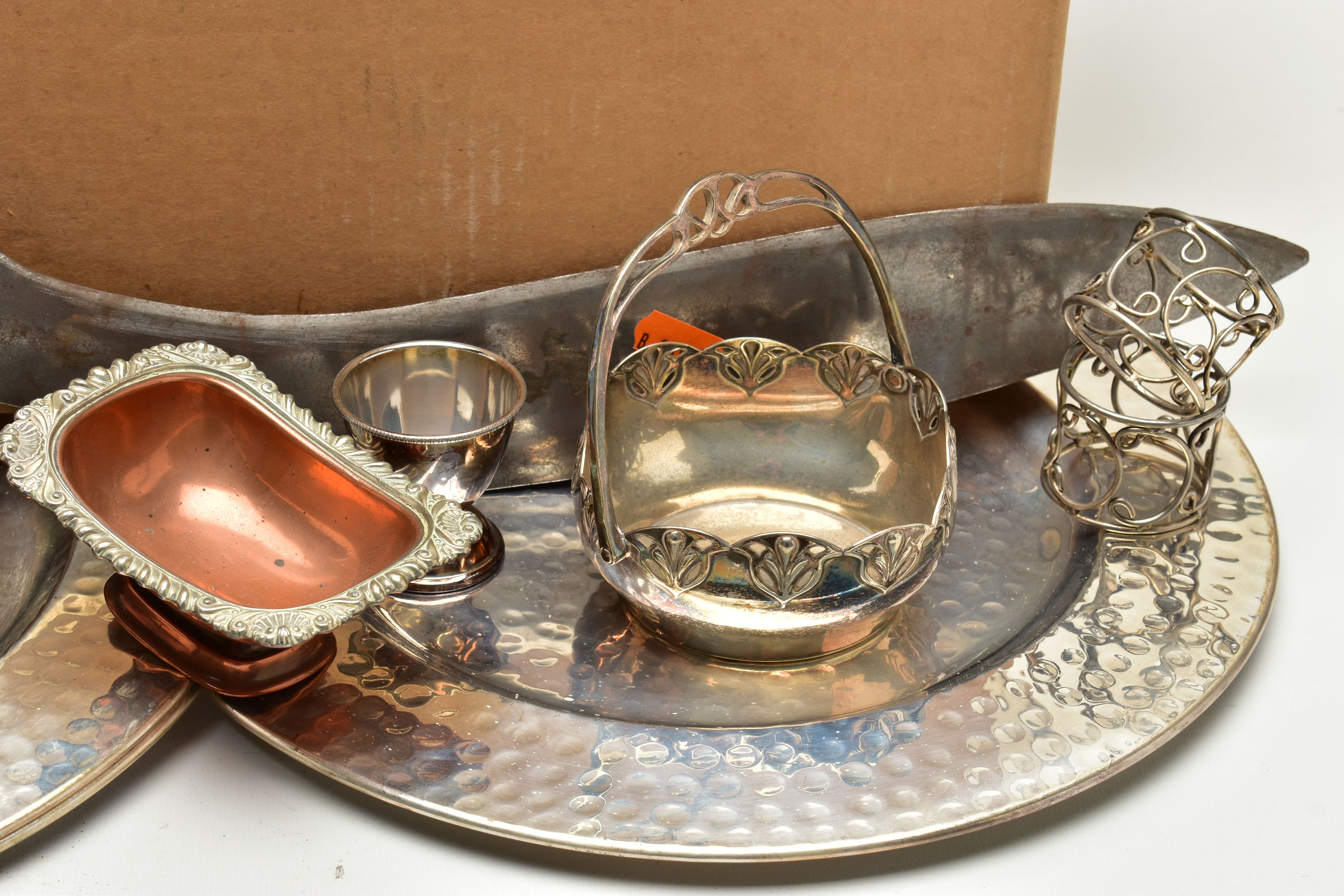 A BOX OF ASSORTED WHITE METAL WARE, to include eight white metal plate coasters, two rectangular - Image 3 of 5