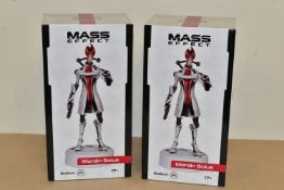 TWO MASS EFFECT MORDIN SOLUS POLYRESIN STATUES UNOPENED, statues have not been removed from their