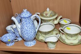 ROYAL WORCESTER 'THE COUNTESS' PATTERN TEAWARES AND A ROYAL DOULTON COFFEE SET, comprising a small