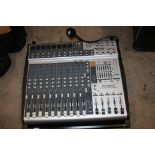 A PHONIC POWERPOD 1860 Mk2 POWERED MIXING DESK with 8 mics channels, 8 phono channels ( 4 stereo