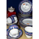 A THIRTY TWO SPODE 'RIBBONS AND ROSES' Y8553-R PART DINNER SET, comprising two dinner plates, five
