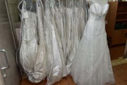 THIRTEEN WEDDING DRESSES, retail stock clearance (some may have marks or very light damage)
