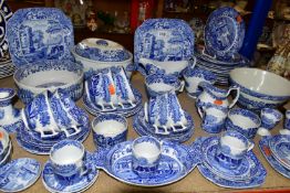 A FIFTY EIGHT PIECE SPODE ITALIAN DINNER SERVICE, comprising a tureen, a souffle dish, a vegetable