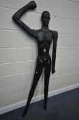 A RESIN WALL MOUNTED SHOP DISPLAY, with removable arms, height 188cm (condition - rusted fixings,