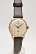 A GENTS 'LONGINES' WRISTWATCH, manual wind, round silvered dial signed 'Longines', Arabic twelve,