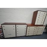 A SELECTION OF VARIOUS BEDROOM FURNITURE, comprising a pair of chests with five drawers, width