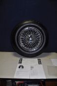 A MWS XW 5272 WIRE WHEEL with Left Hand sided, 72 spokes, 5inx16in, hub and Knock on and a Dunlop