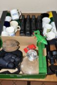 TWO BOXES OF COLLIER ROW CARVED STEAM ENGINES AND A COLLECTION OF BRITISH RAILWAY MUGS, to include