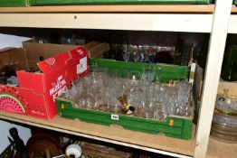 FOUR BOXES OF GLASSWARE, to include a boxed green glass lemonade set, a boxed set of six wine