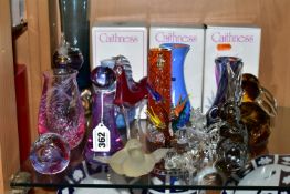 A COLLECTION OF CAITHNESS AND COLOURED GLASSWARES, comprising a Caithness 'Moon Crystal'